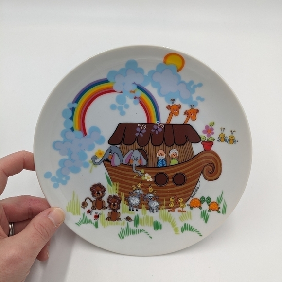 Noah's Arc George Good Japan Dinner Plate Cup Bowl Set by Roberta First Baptism - Picture 2 of 9
